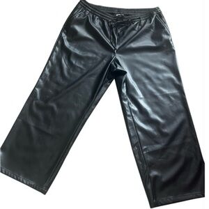GAP WOMEN’S FAUX LEATHER WIDE LEG PANTS SIZE XXL